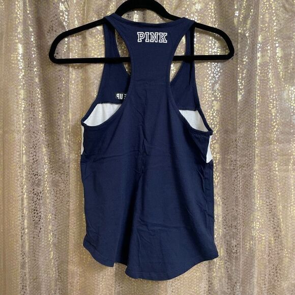 PINK Victorias Secret Uconn Huskies Royal Blue Sequin Tank Top, Small - Picture 2 of 5